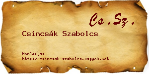 Csincsák Szabolcs névjegykártya