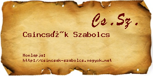 Csincsák Szabolcs névjegykártya