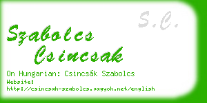szabolcs csincsak business card